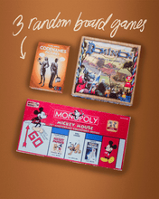 Load image into Gallery viewer, used board game bundle with code names, dominion and a vintage mickey mouse monopoly
