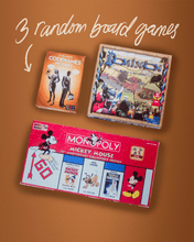 Load image into Gallery viewer, used board game bundle with code names, dominion and a vintage mickey mouse monopoly